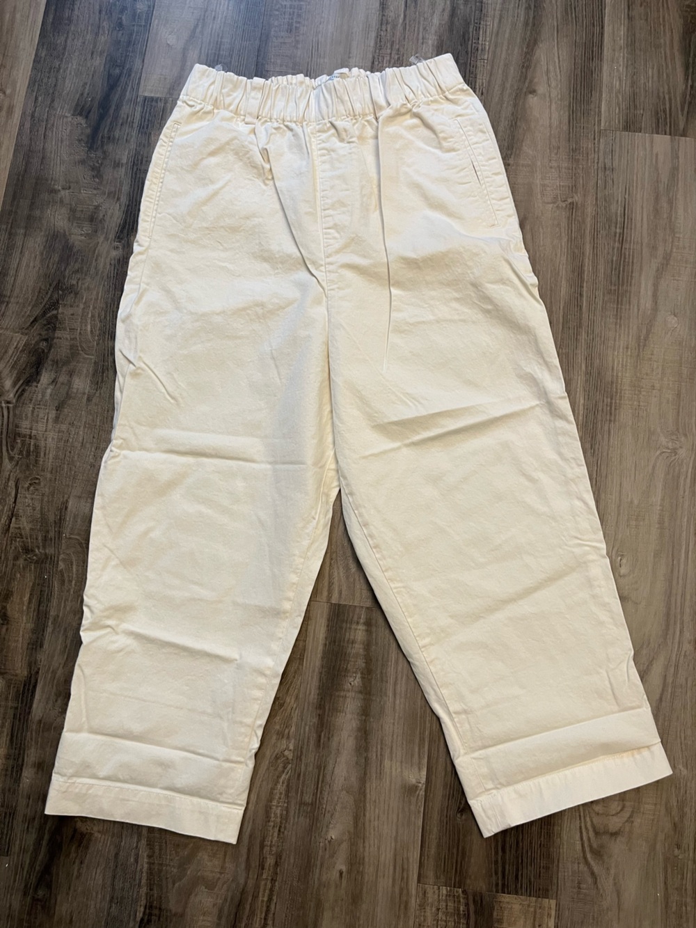 7115 by Szeki white cotton drop crotch pants size small worn once!